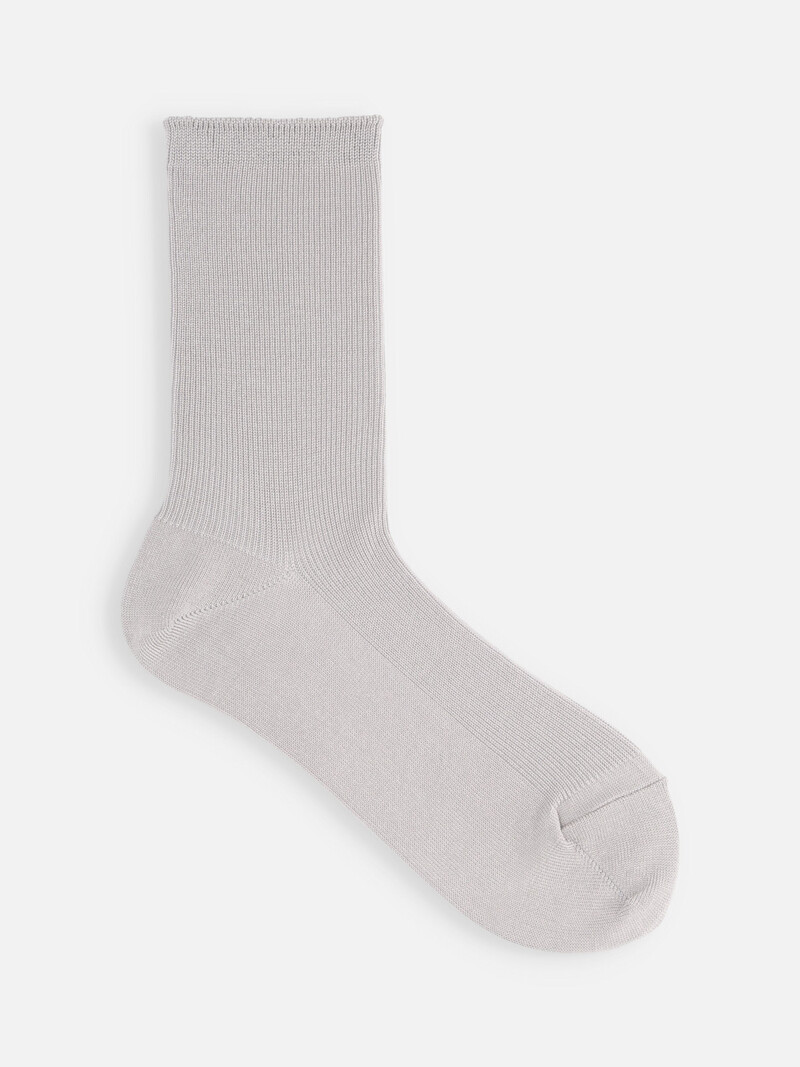 Calcetín de algodón de canalé fino 1x1