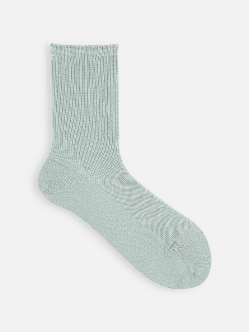 Calcetín de algodón de canalé fino 1x1