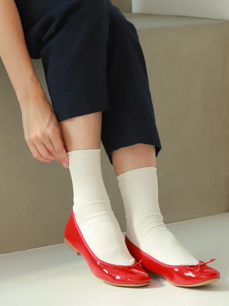 Socquette en coton côtes fines 1x1