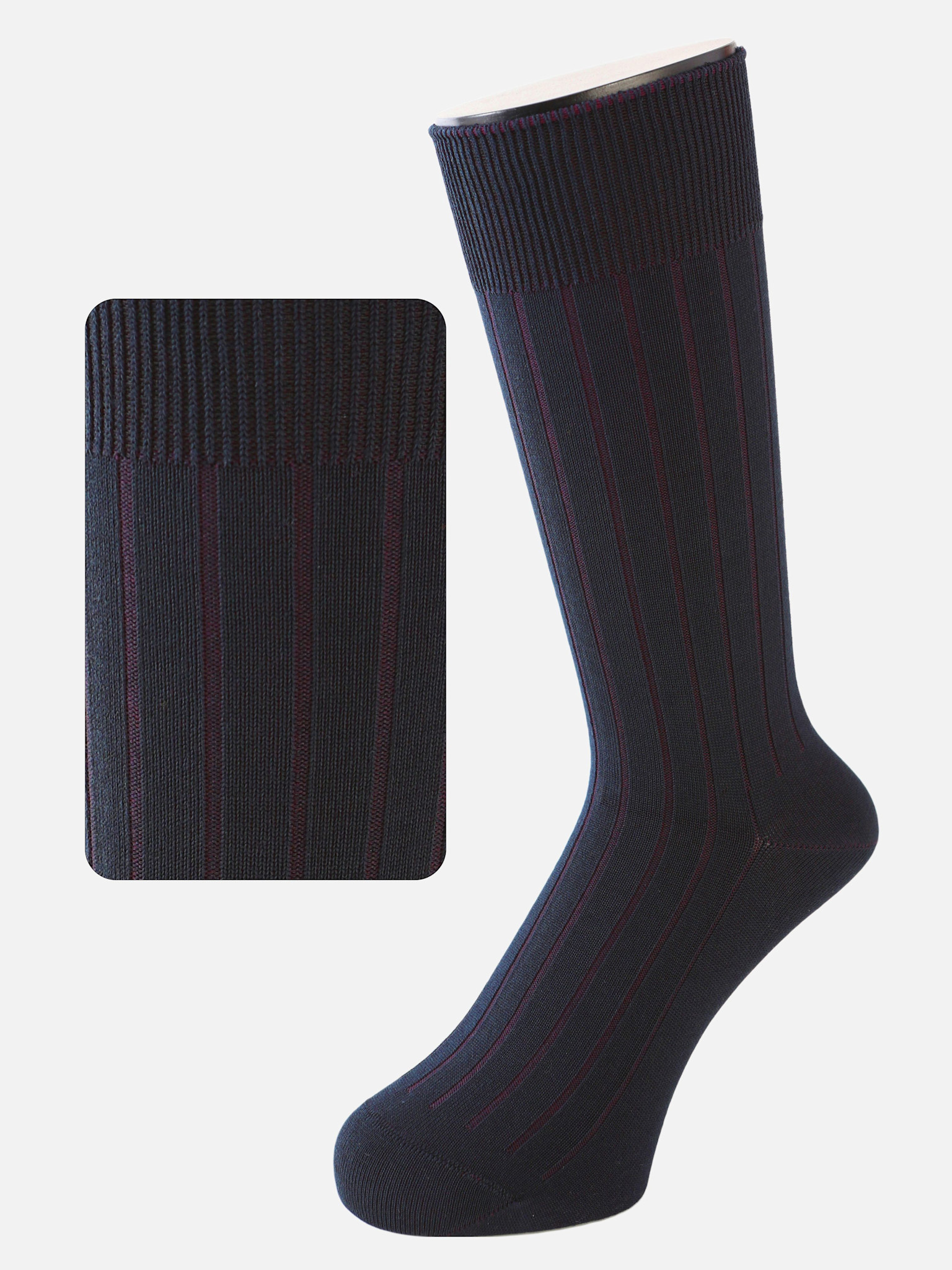 Calzino a metà polpaccio a coste 9x2 RS M