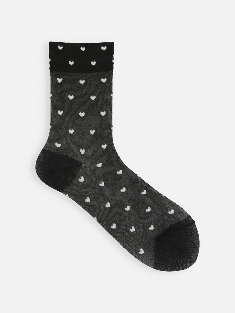 Sheer Heart Low Crew Socks S