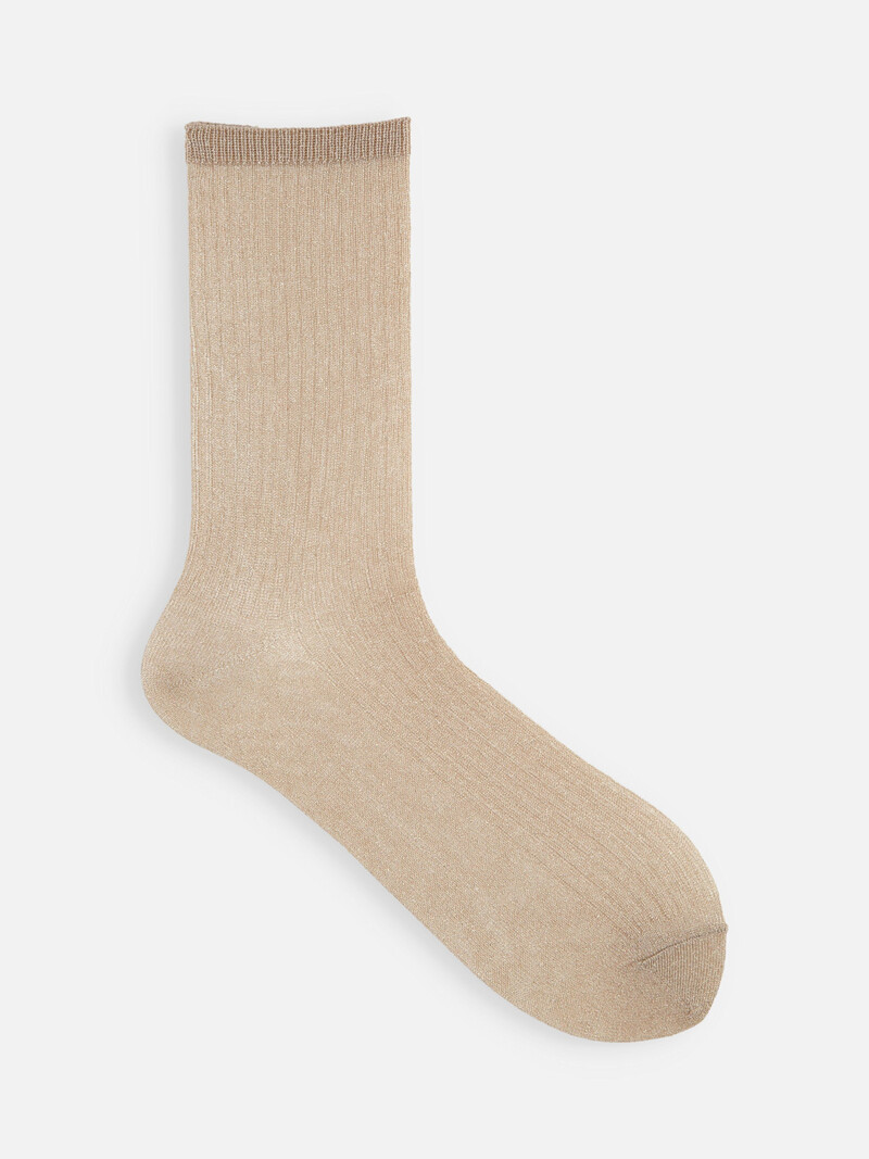 Crew-Socken aus transparentem Lamé-Ripp
