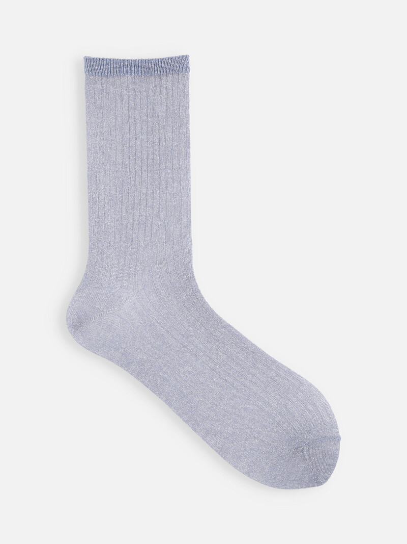 Crew-Socken aus transparentem Lamé-Ripp