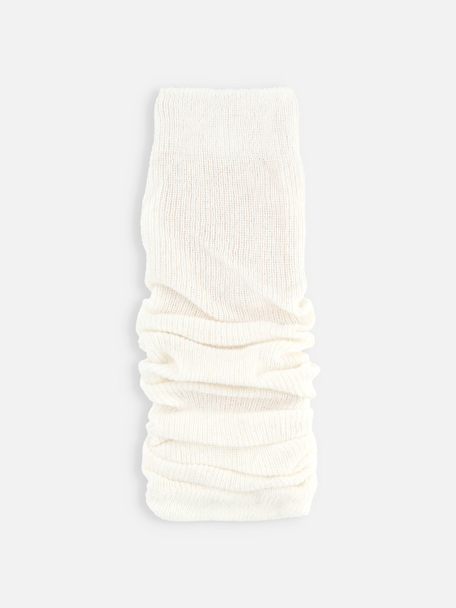 Aquecedores de perna canelados em mistura de angorá