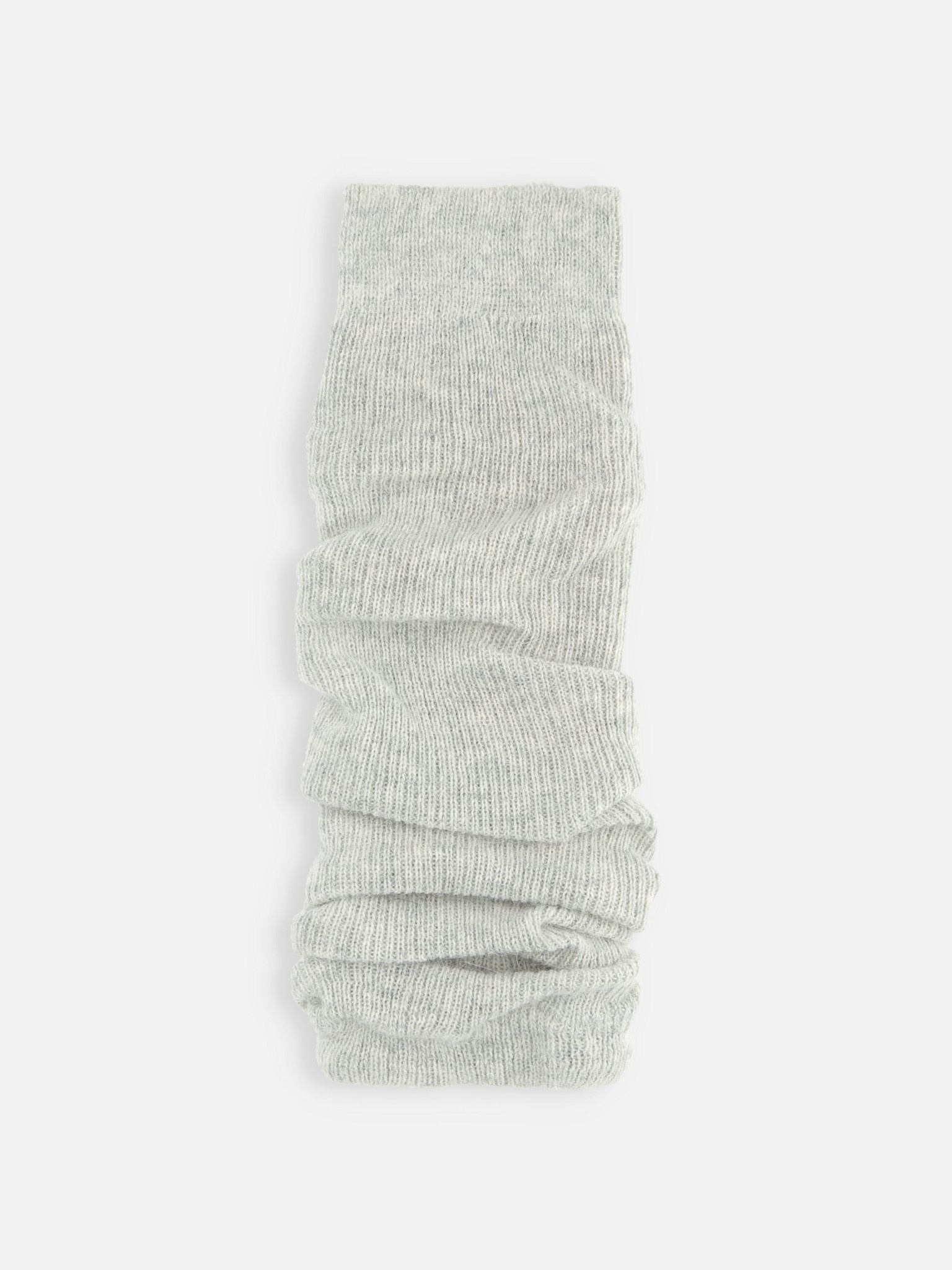 Aquecedores de perna canelados em mistura de angorá