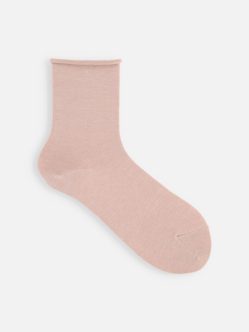 Roll Top Plain Ankle Socks