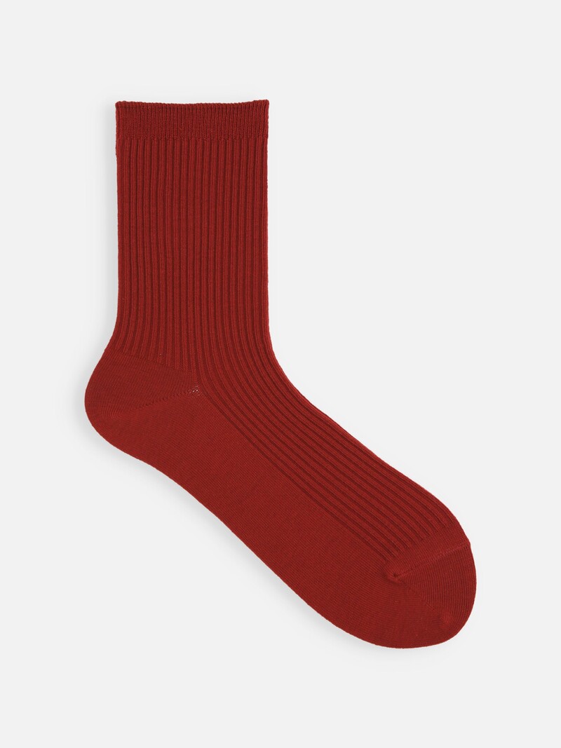 Classic Ribbed Plain Crew Socks S
