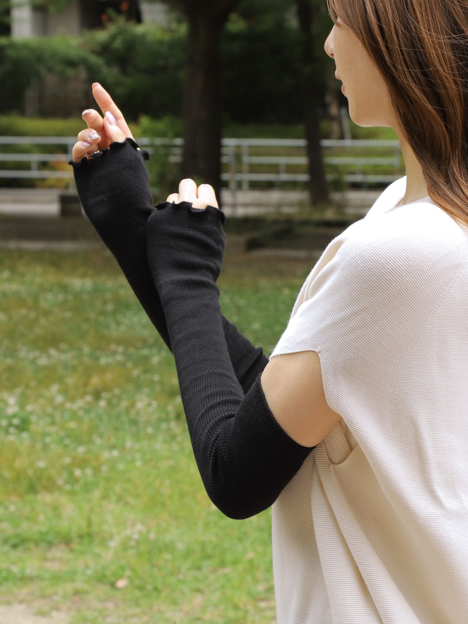 Aquecedor de pernas bidirecional com efeito prata de 40 cm