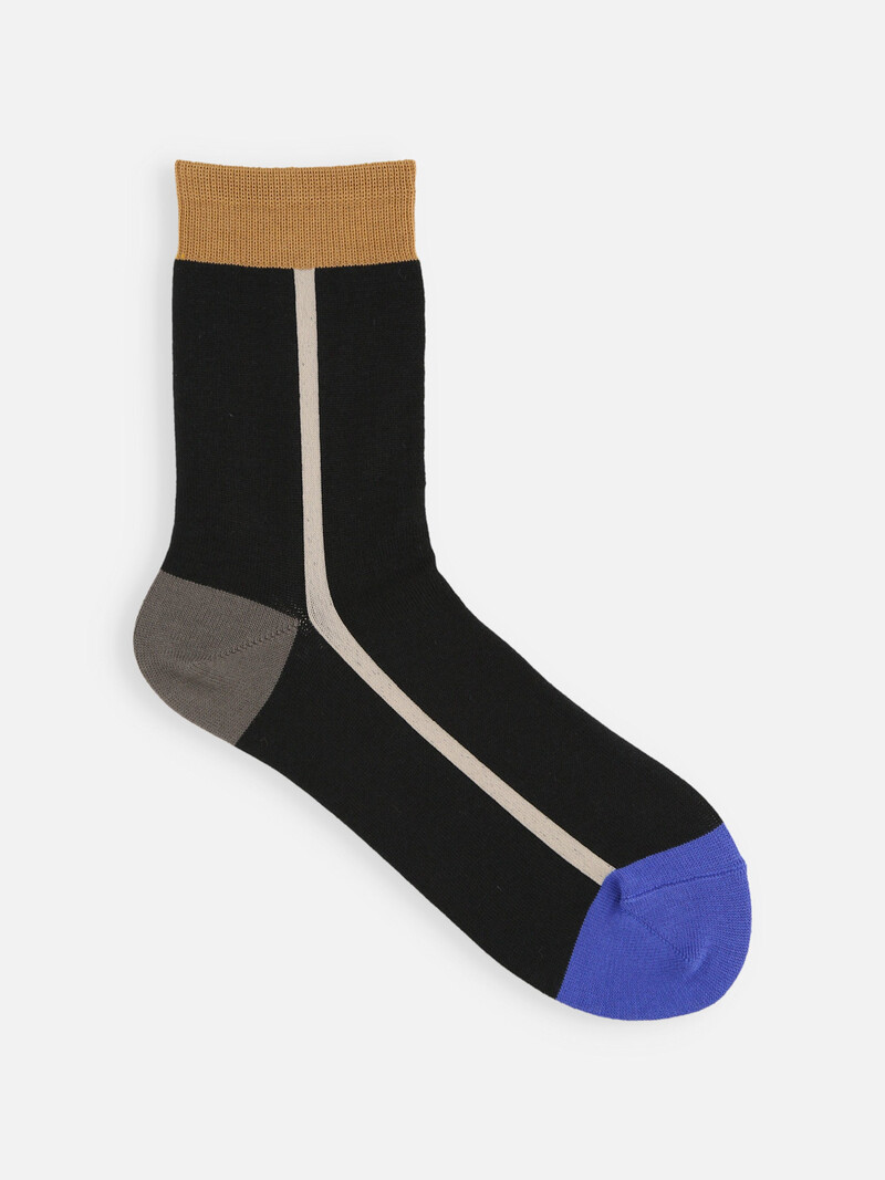 Niedrige Crew-Socken mit Farblinienblock