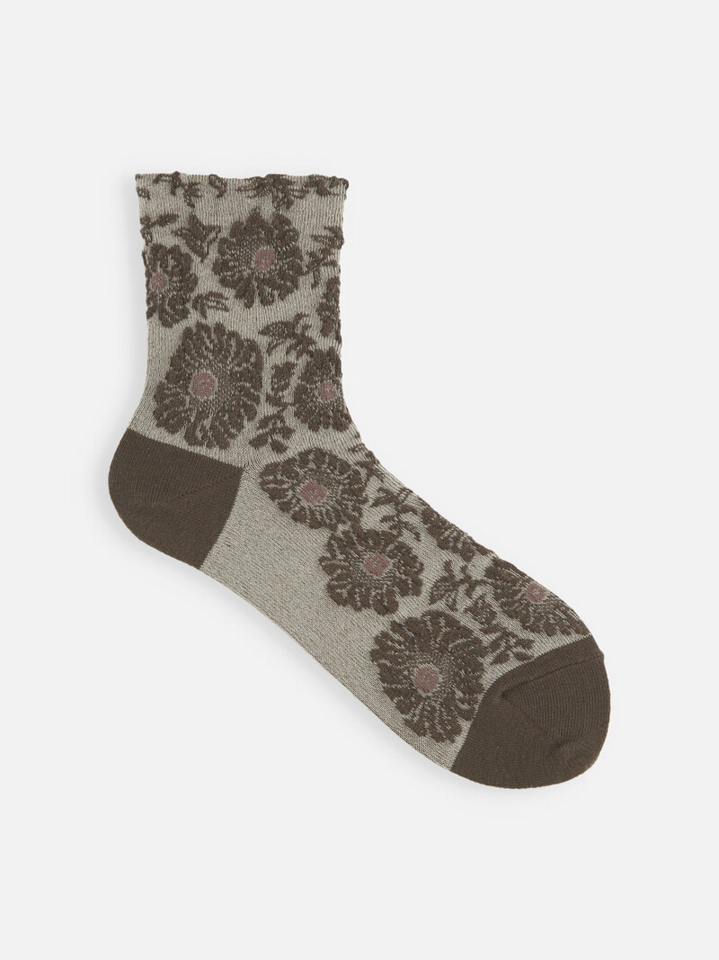 Flower Float Soft Top Low Crew Socken