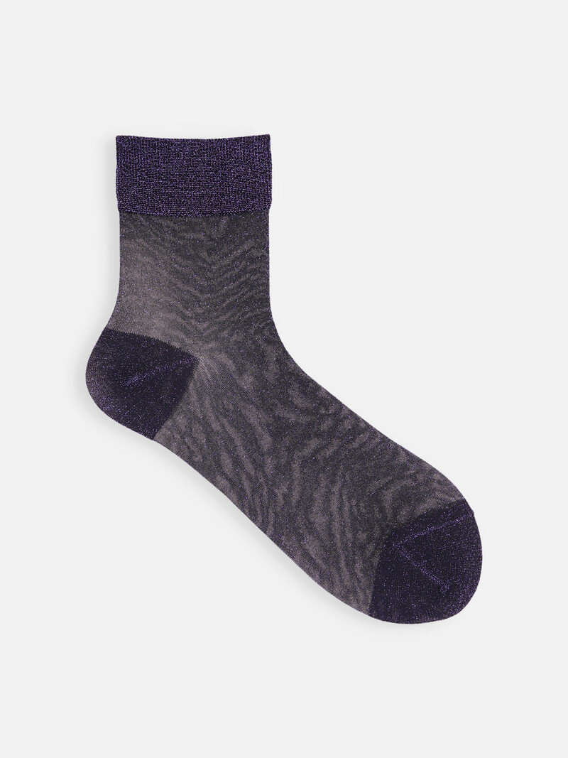 Sheer Lamé Ankle Socks