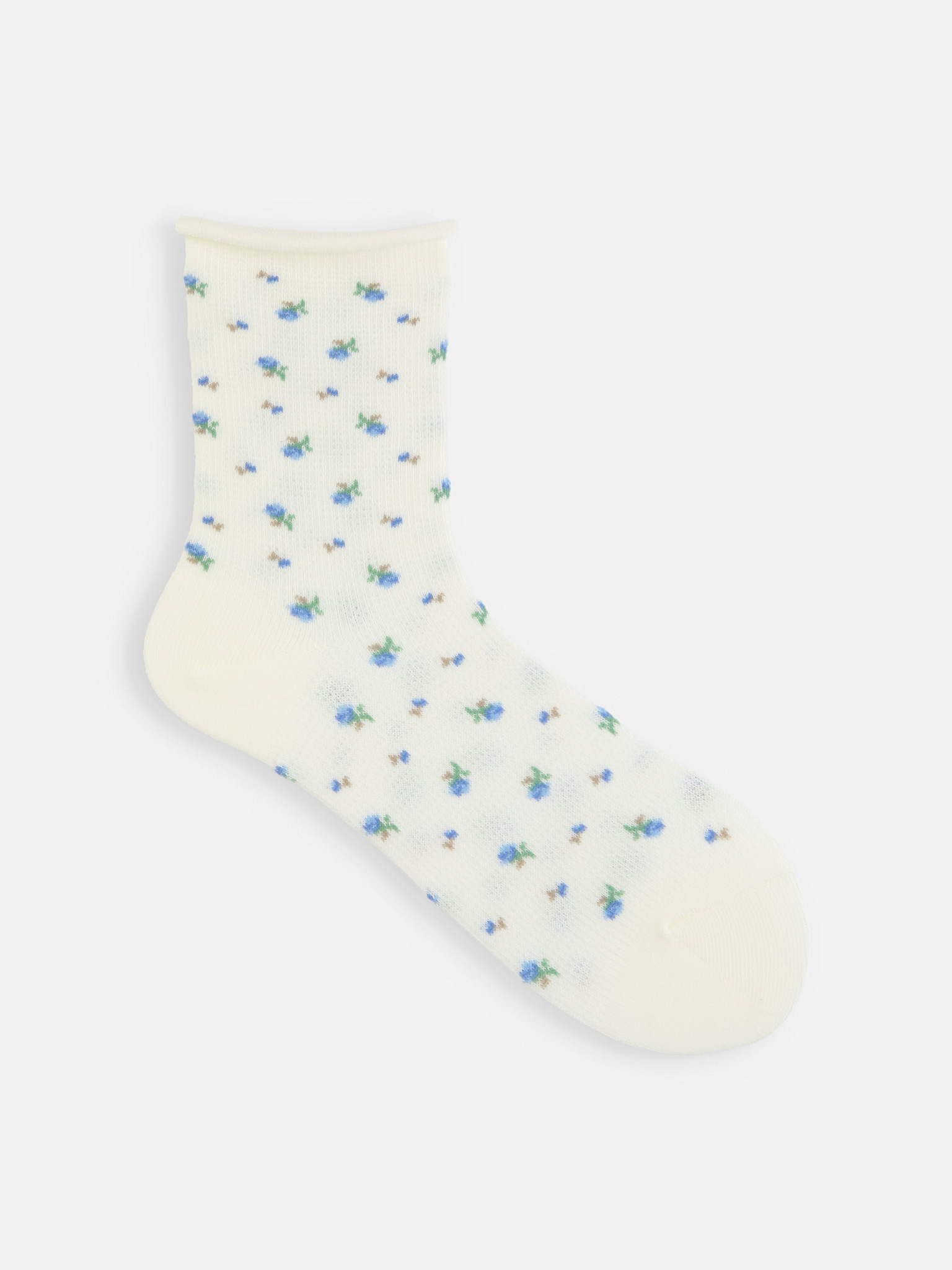 Calcetín de rosa pequeño con borde enrollado en relieve