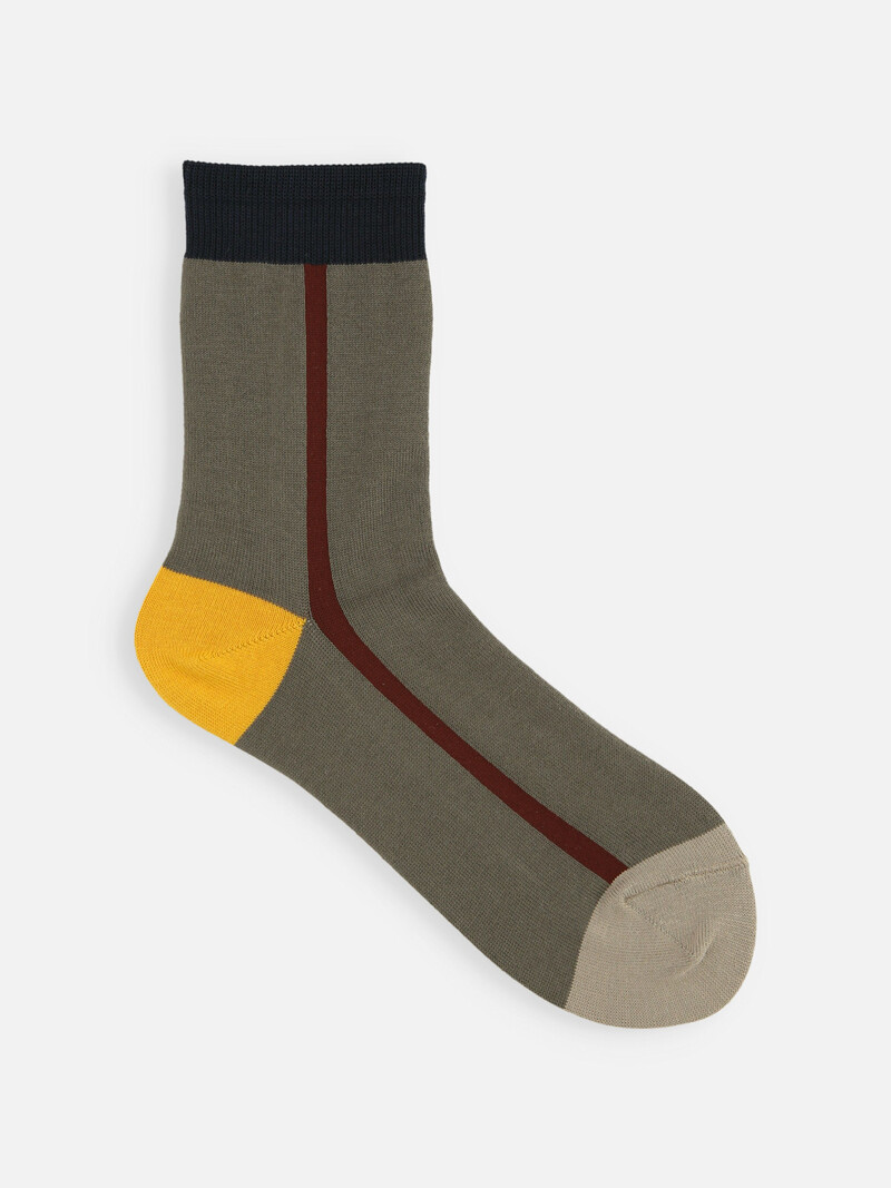Niedrige Crew-Socken mit Farblinienblock