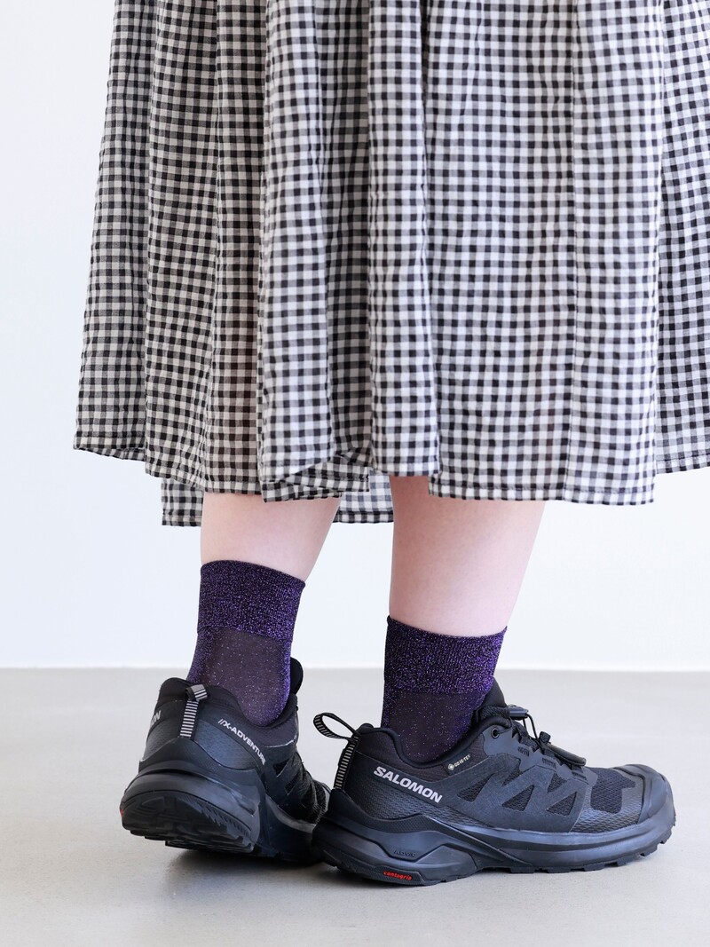 Sheer Lamé Ankle Socks