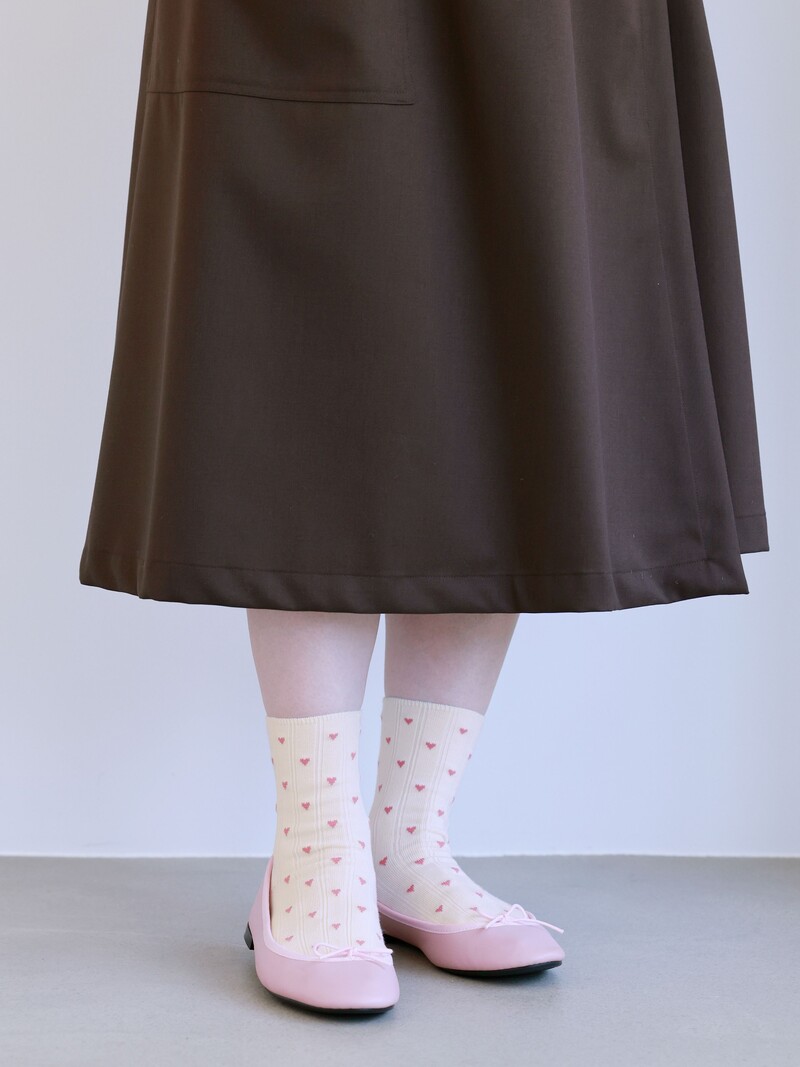 Small Hearts Rib Low Crew Sokken