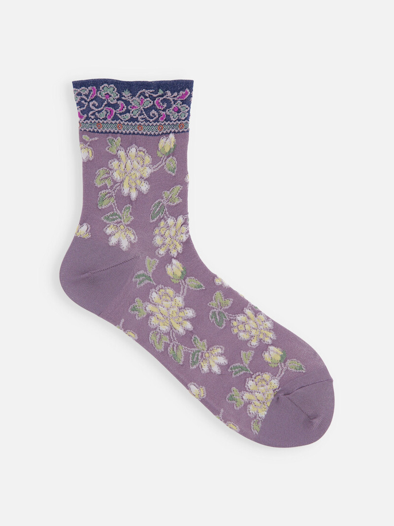 Float Oriental Flower Low Crew Sokken