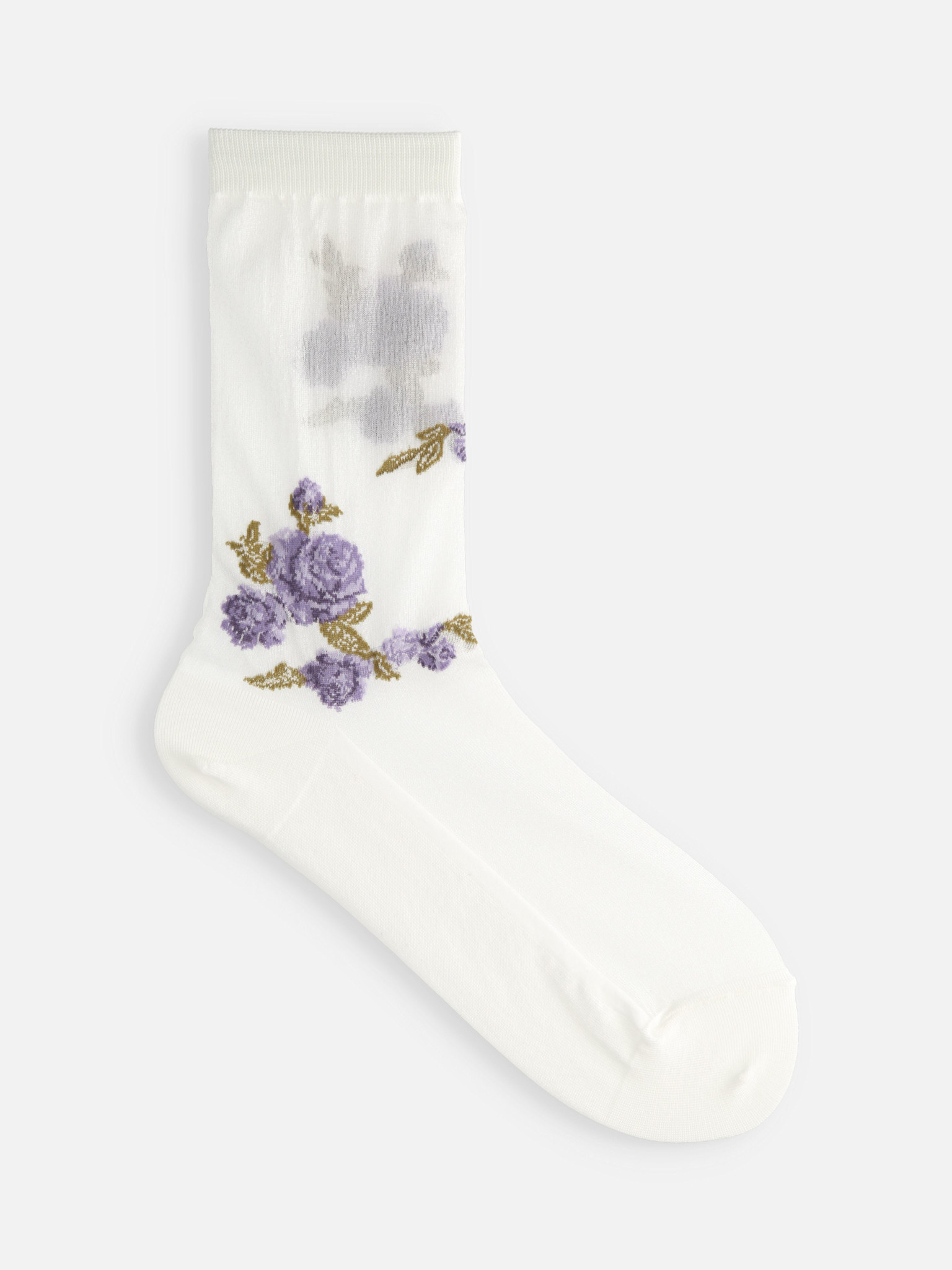 Sheer Rose Crew Socks