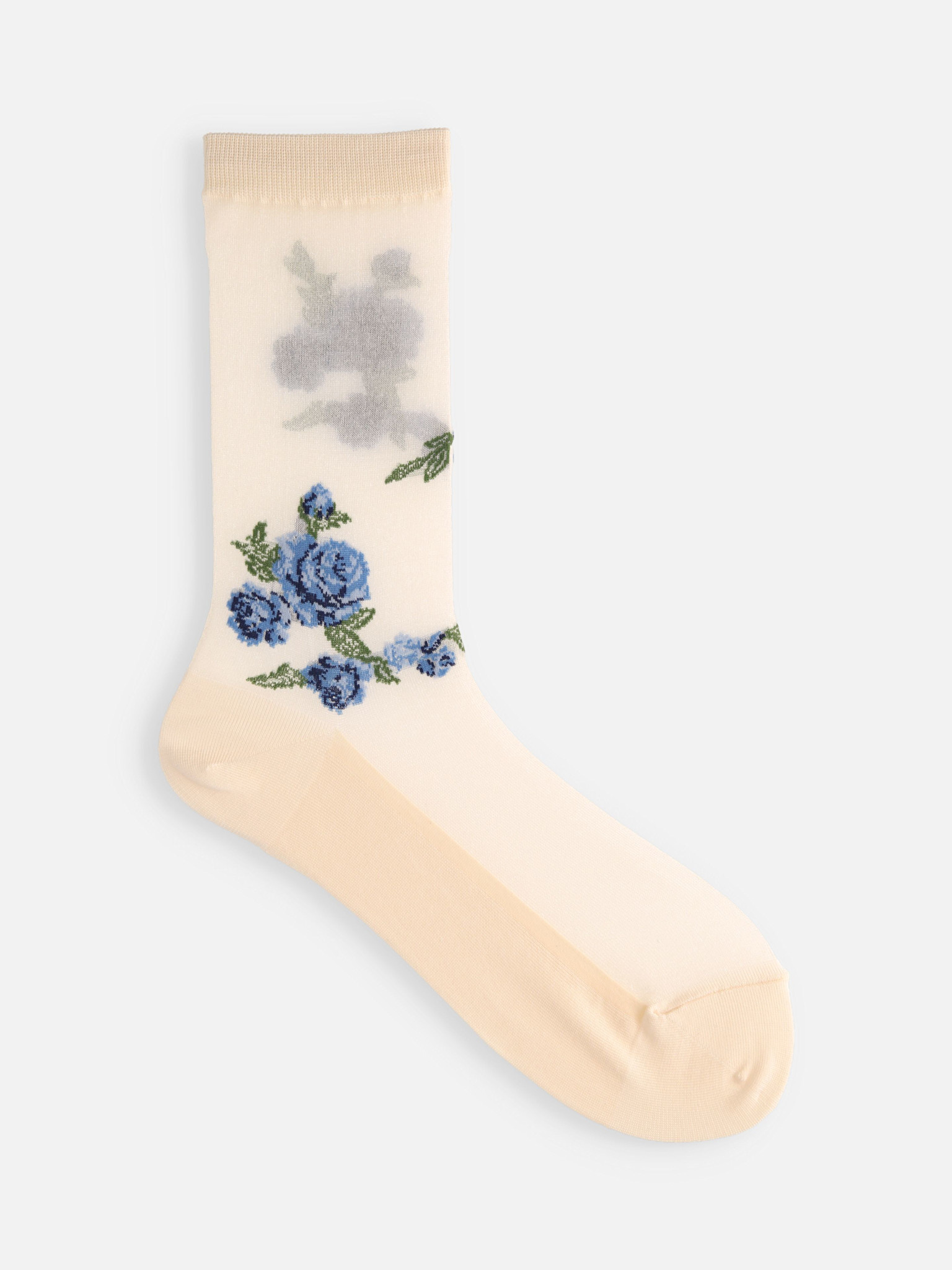 Sheer Rose Crew Socks