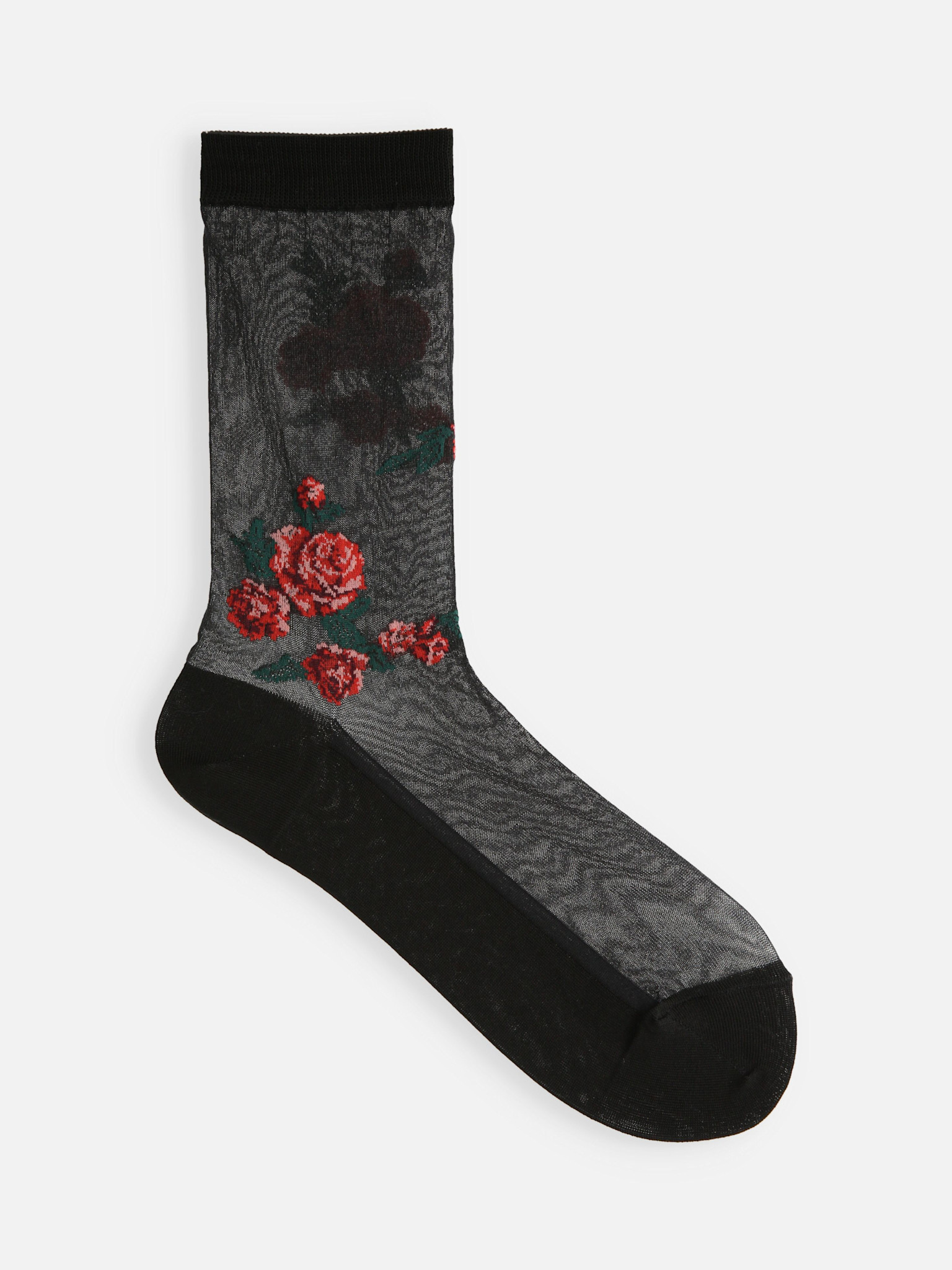 Sheer Rose Crew Socks