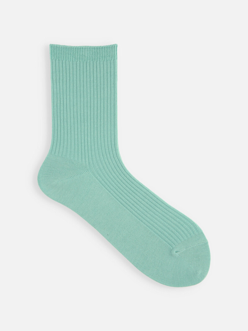 Klassische gerippte, schlichte Crew-Socken S