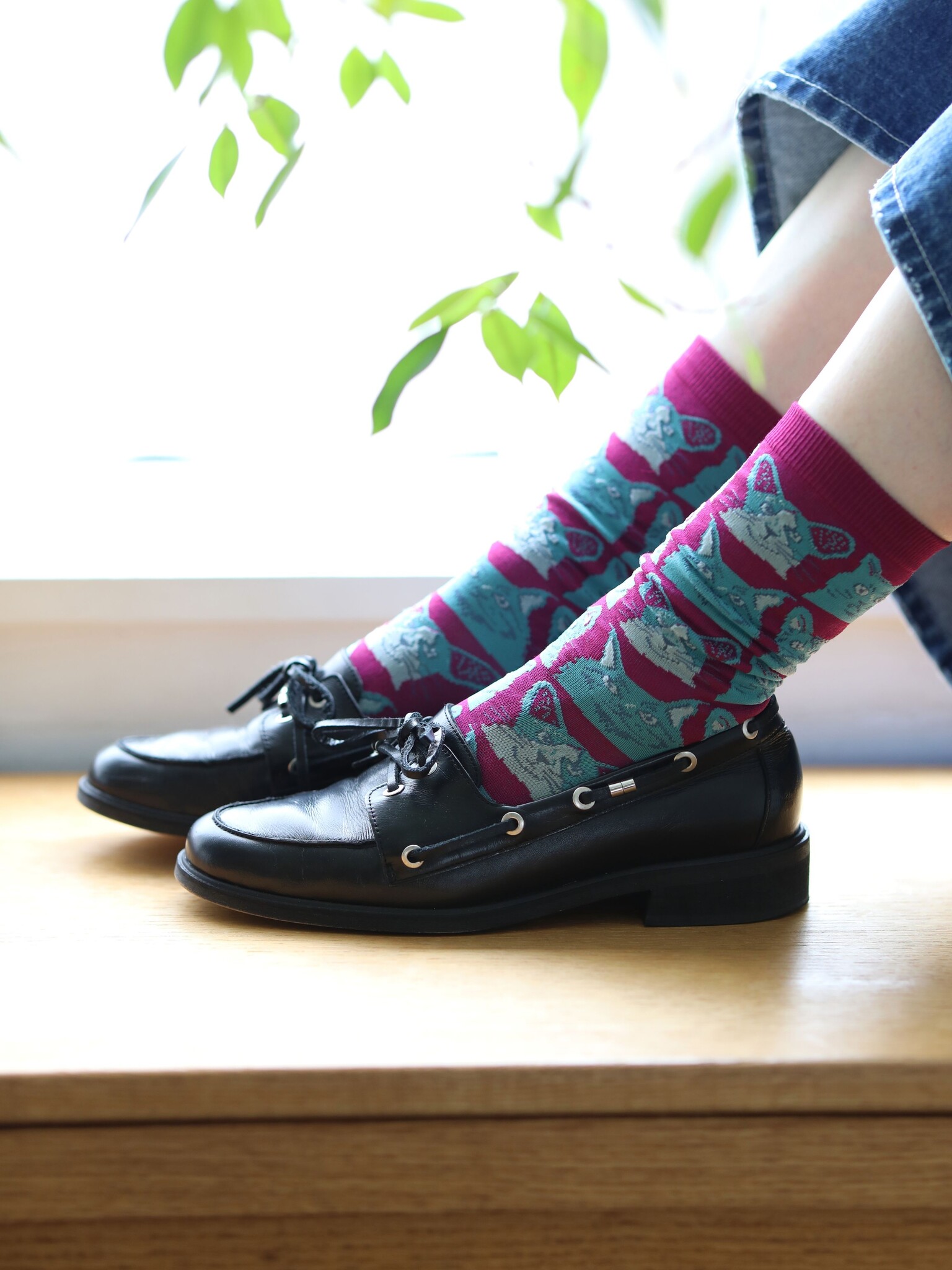 Mi-chaussette motif Manga chats S