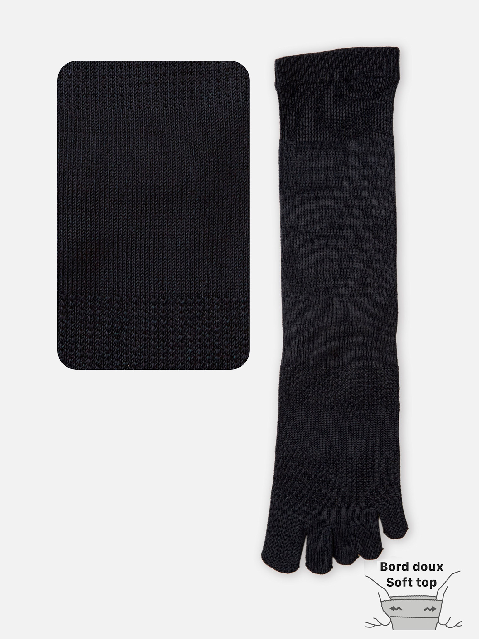 Lyocell Plain Soft Top Toe Crew Socks L