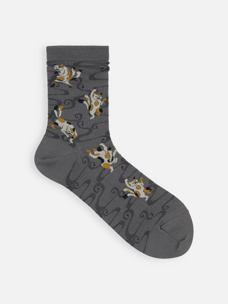 Nekomata Pattern Low Crew Socks