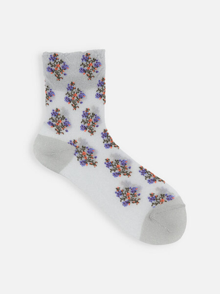 021132551 SQ lamé mi-transparente motif bouquets