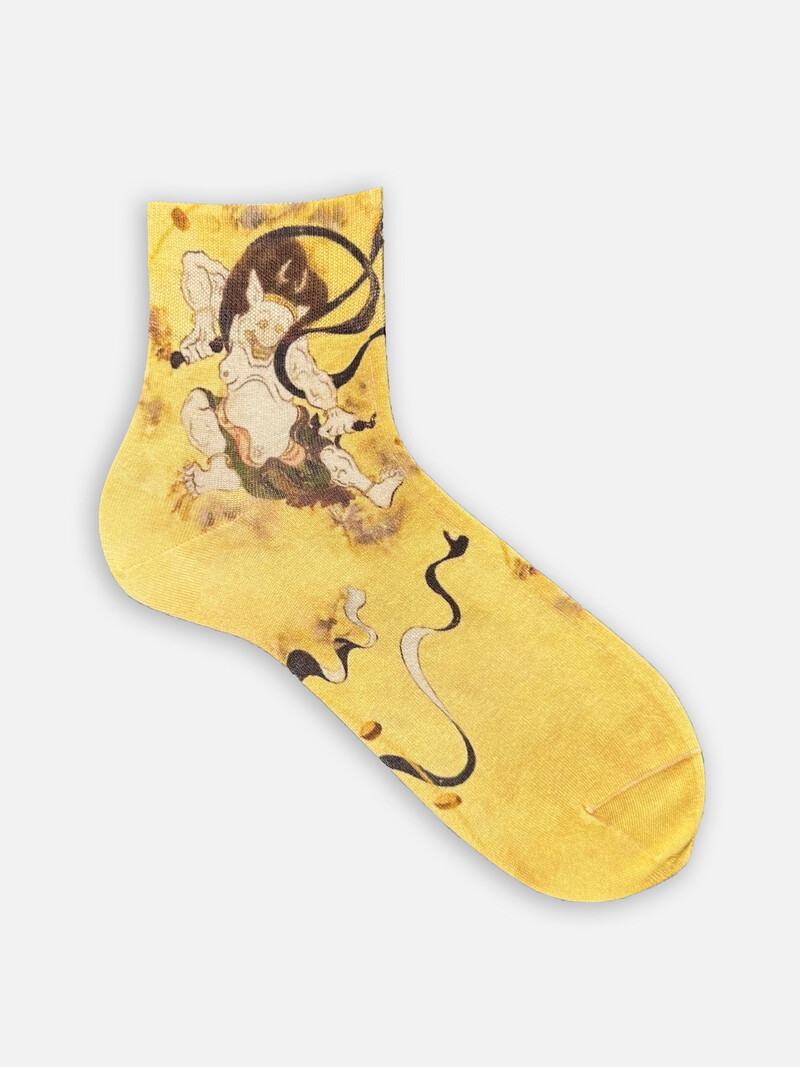 Niedrige Crew-Socken mit japanischem Druck L