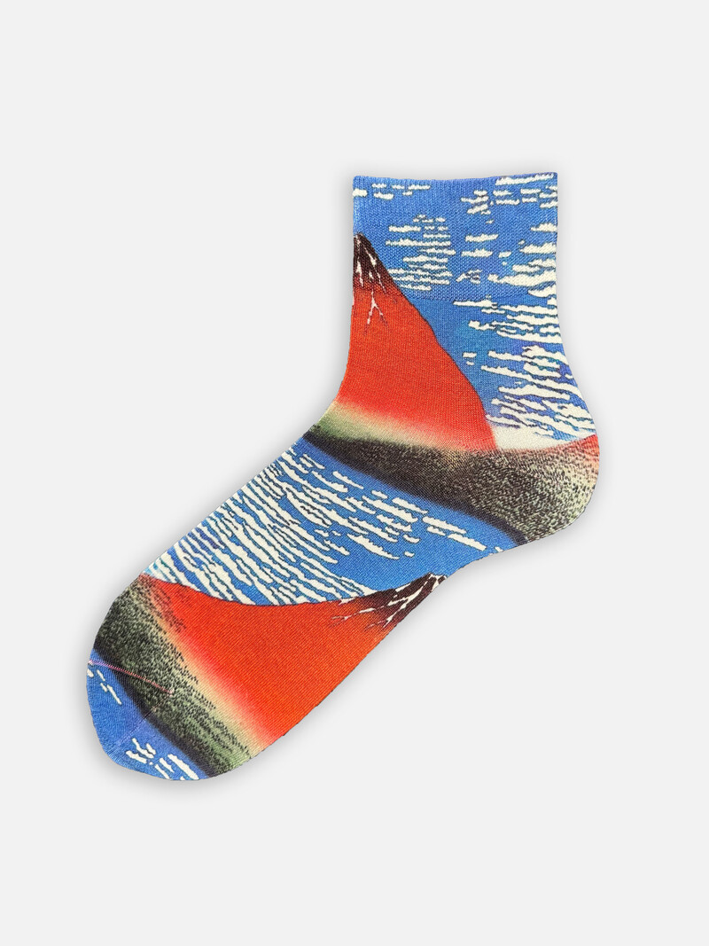 Japanse Print Low Crew Sokken L