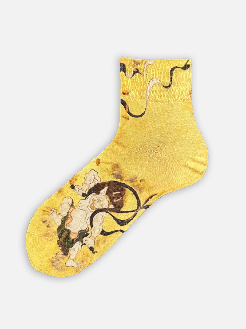 Niedrige Crew-Socken mit japanischem Druck L