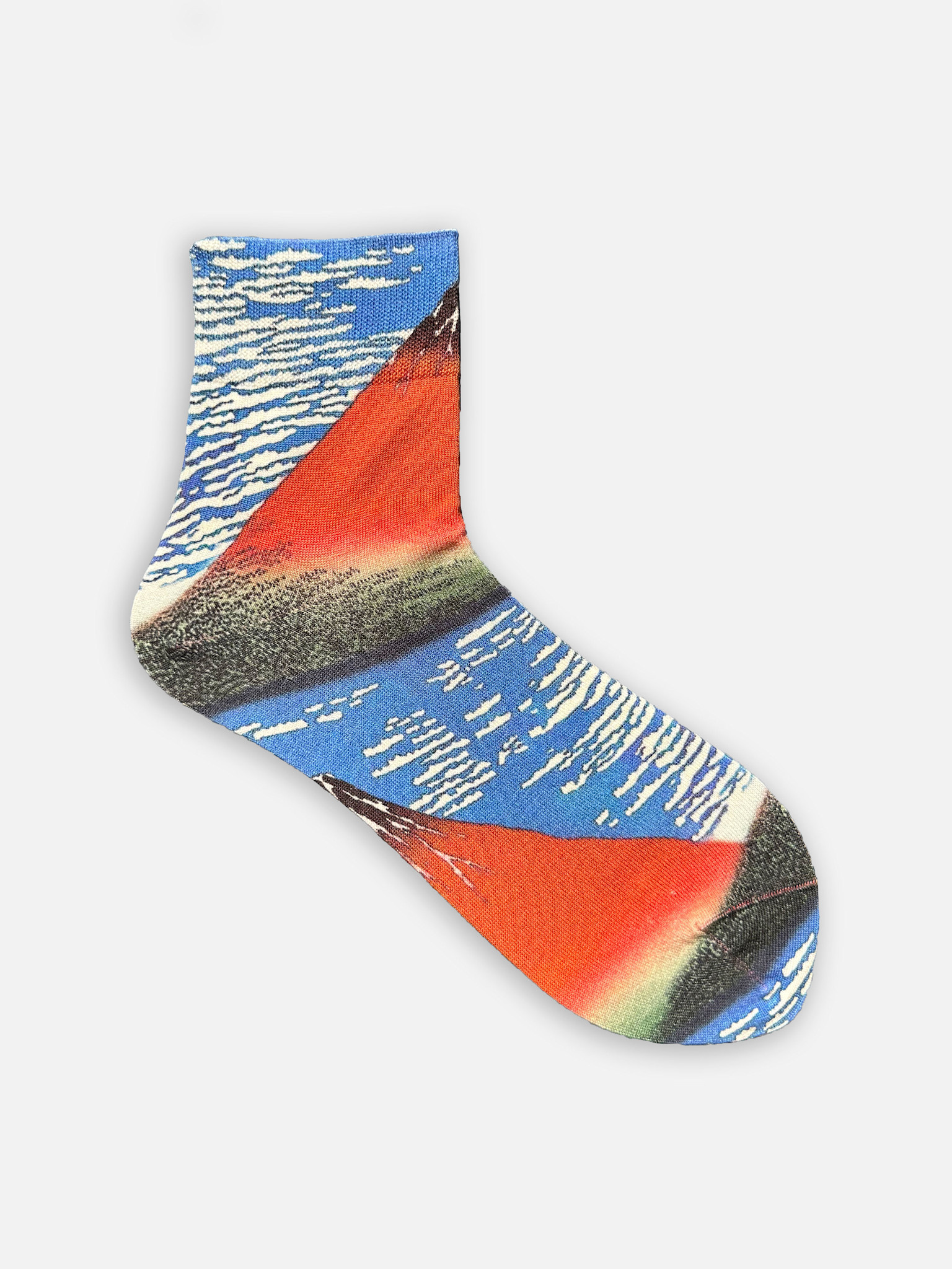 Japanese Print Low Crew Socks S