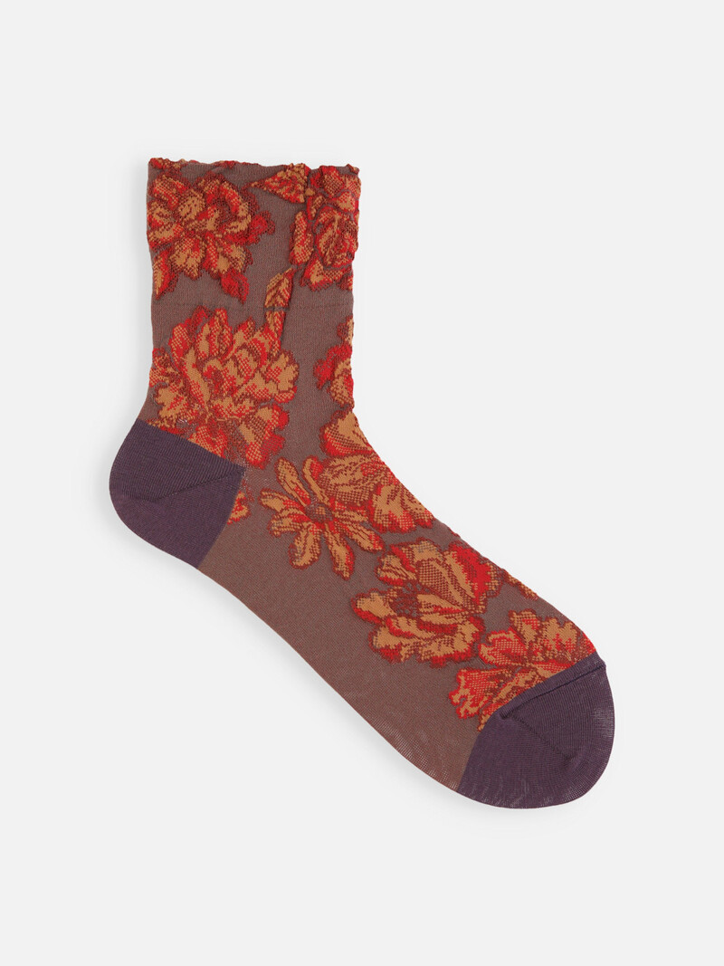 Float Flowers Low Crew Socks