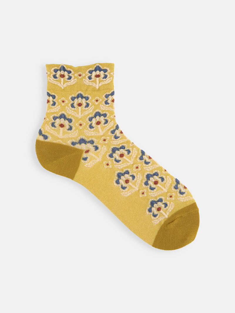 Nordic Flower Float Low Crew Socks