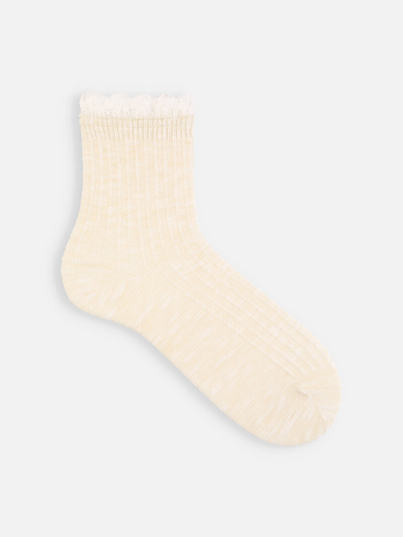 Lace Trim Casual Crew Socks