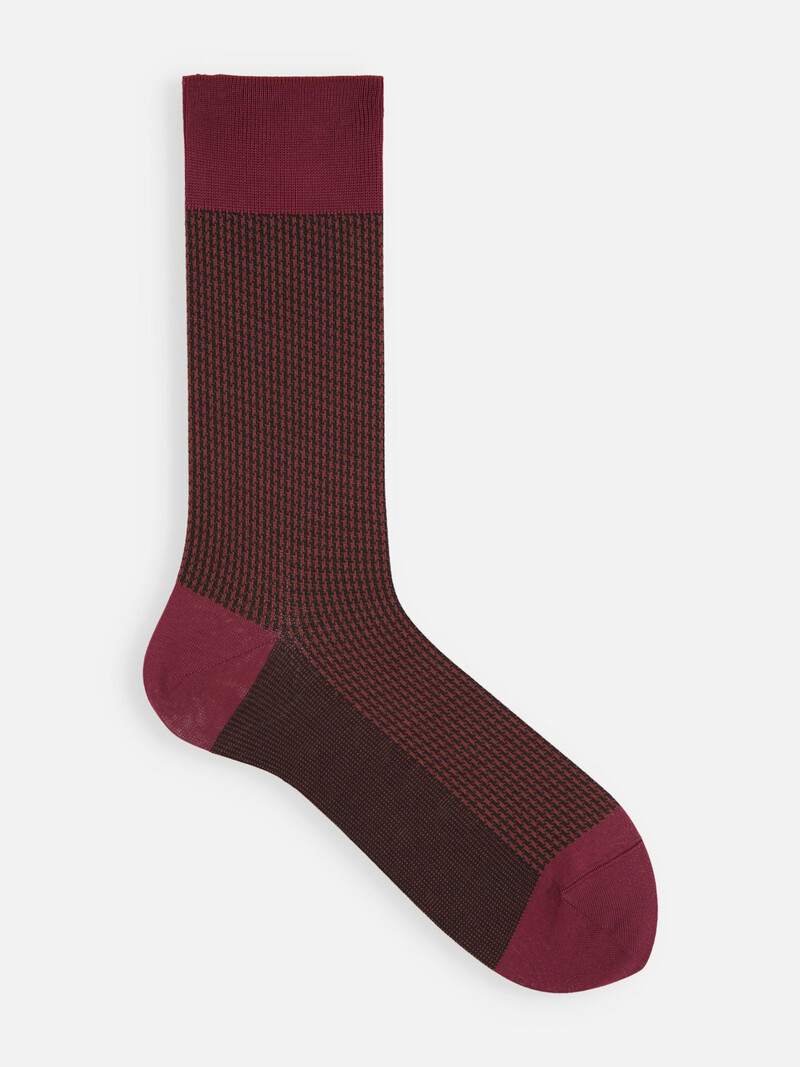 Meias jacquard pied-de-poule até a panturrilha L
