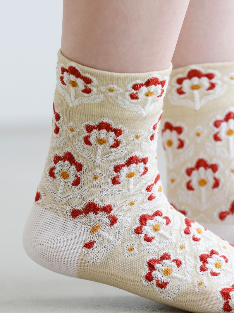 Nordic Flower Float Low Crew Socken