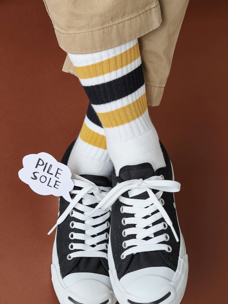 Sporty American Rib Pile Crew Socks M