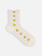 Mi-chaussette retro fleurs et losanges