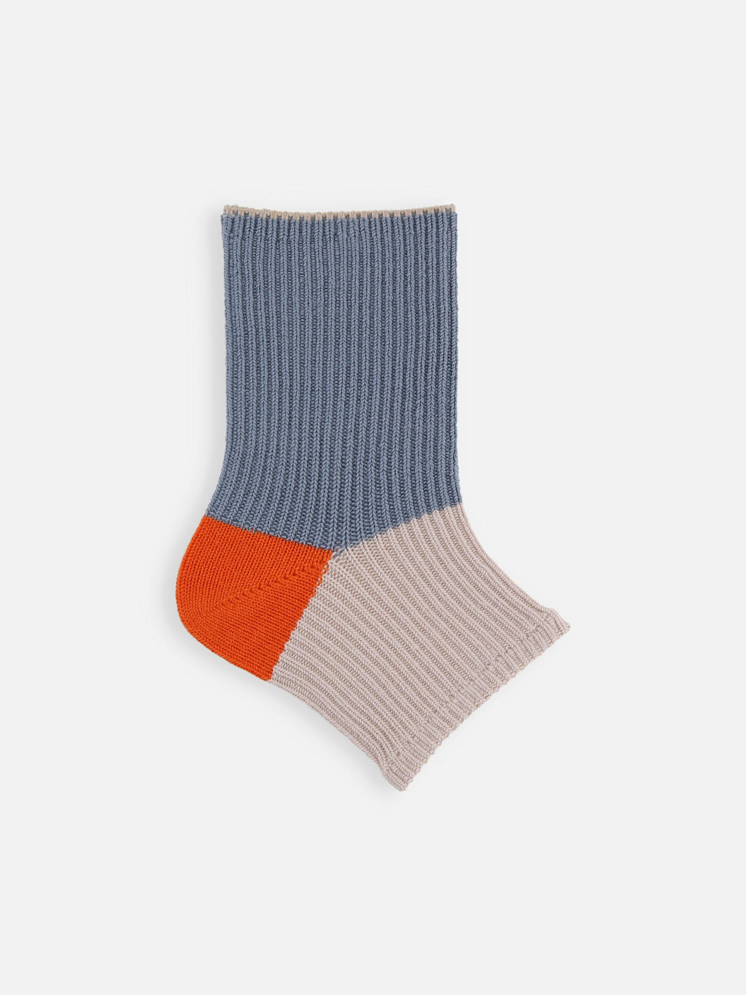 Meia de salto com painel contrastante