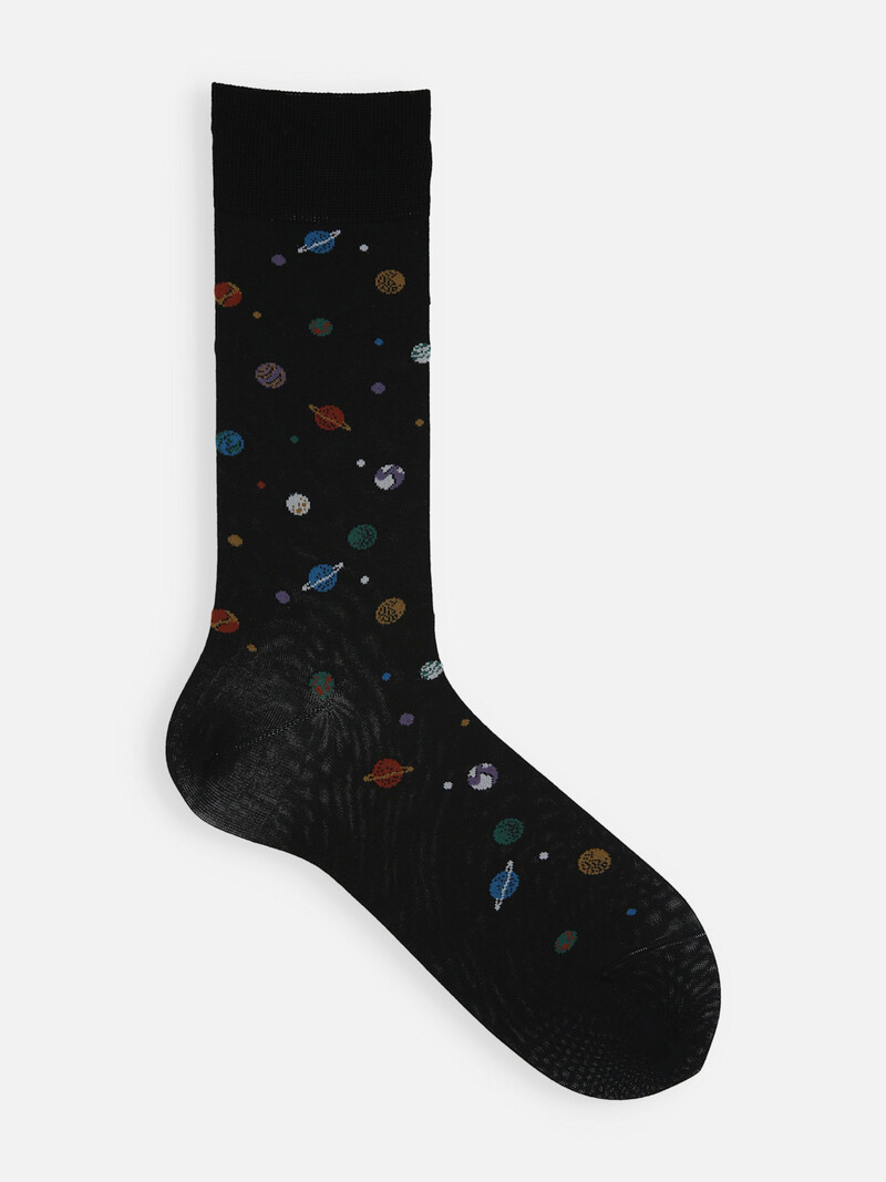 Planet Pattern Mid Calf Socks - TABIO FRANCE