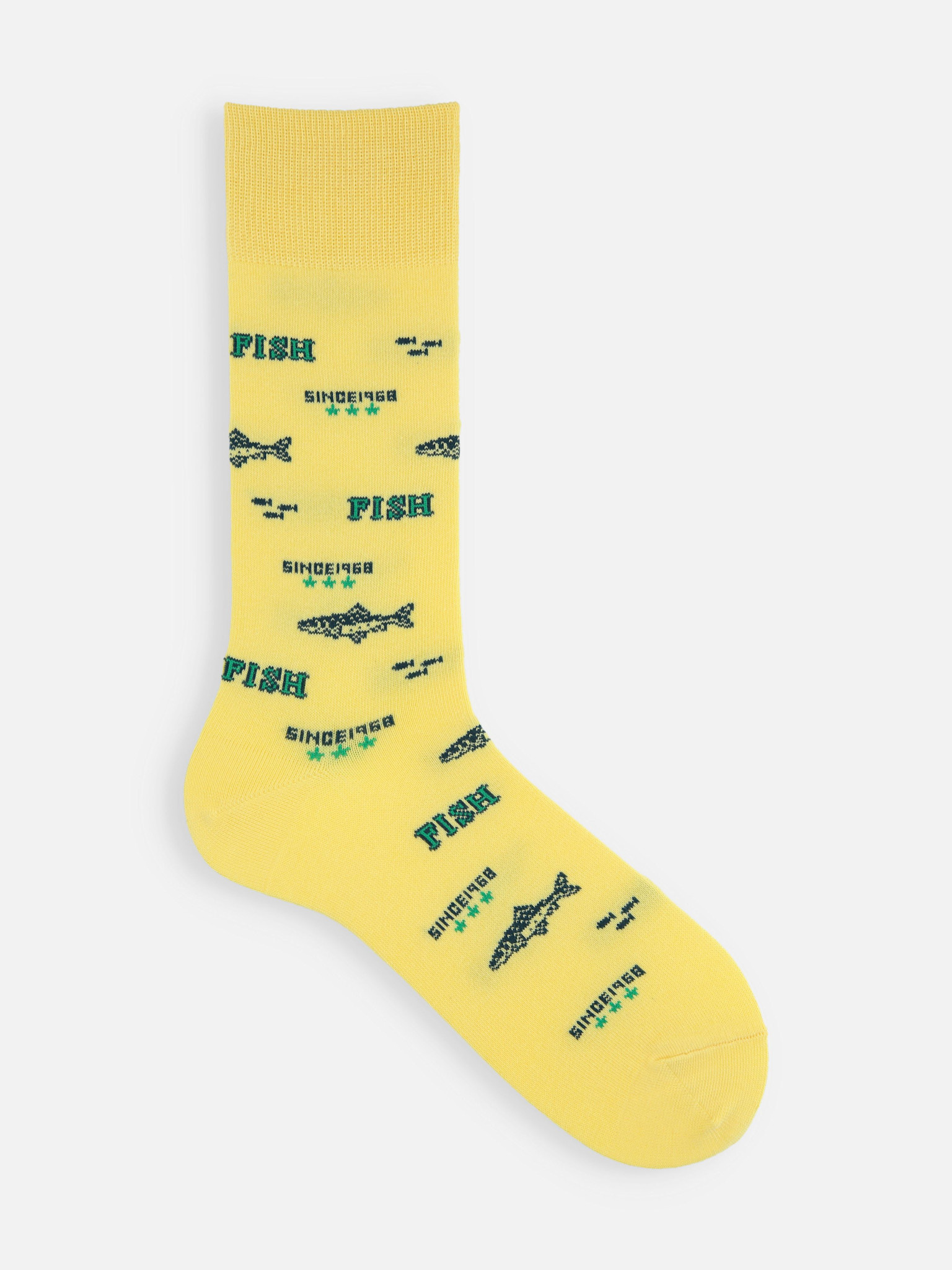 Fish Retro Design Mid-Calf Socks