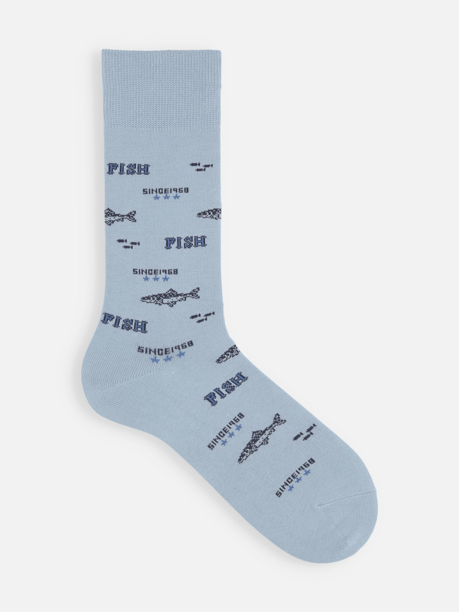 Fish Retro Design Mid-Calf Socks