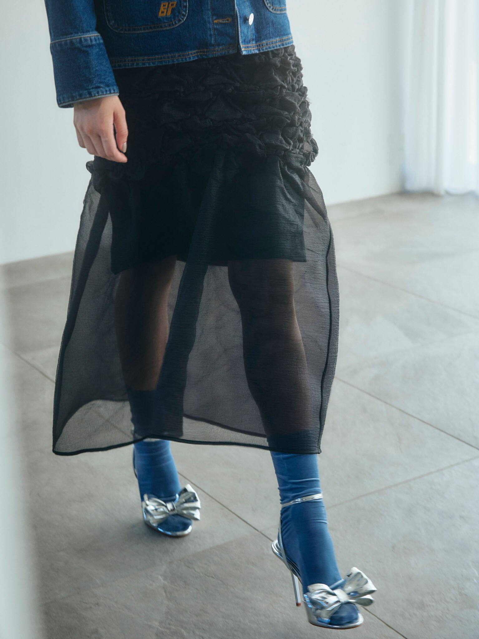 Mi-chaussette en velour