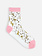 Transparente niedrige Crew-Socken mit Leopardenmuster
