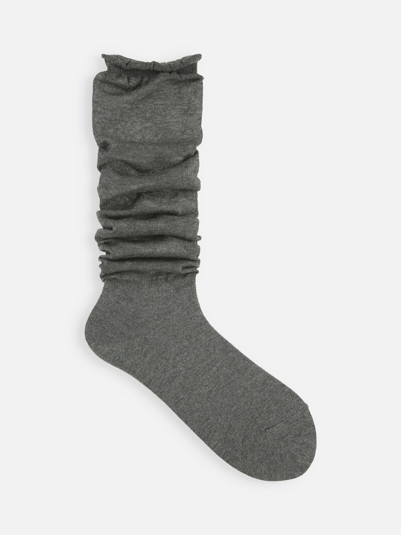 Calzino alto e sottile in cotone dallo stile ampio