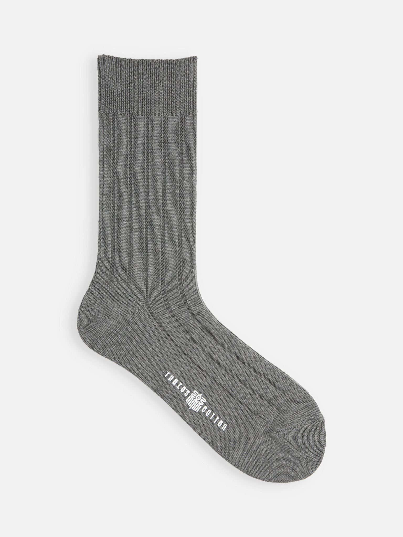 Calcetín medio ancho liso canalé Tabio's Cotton S