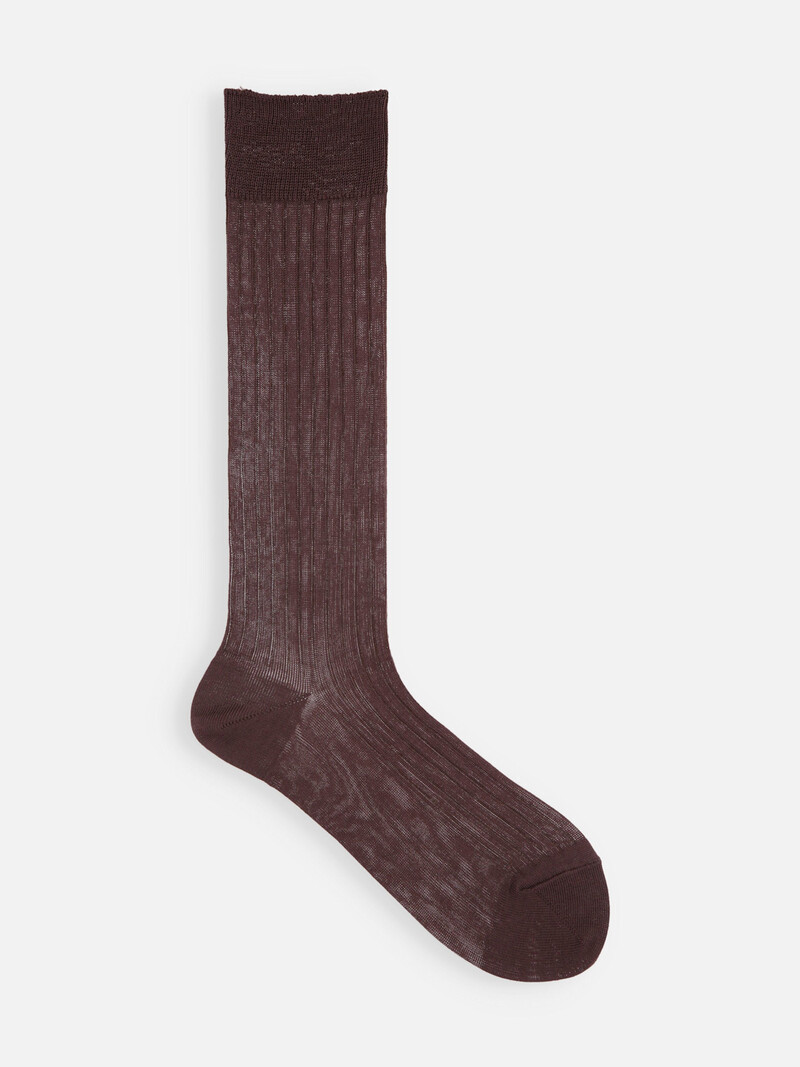 Mi-chaussette 3/4 fine à côtes style Loose