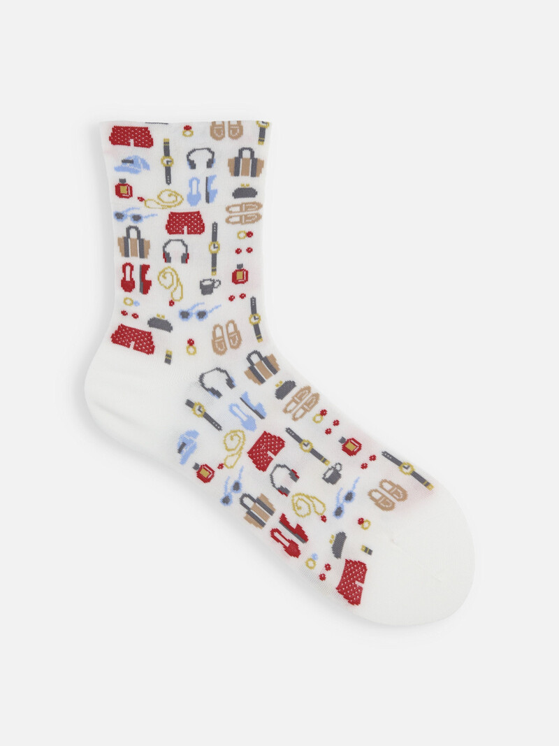 Meine Accessoires Muster Low Crew Socken