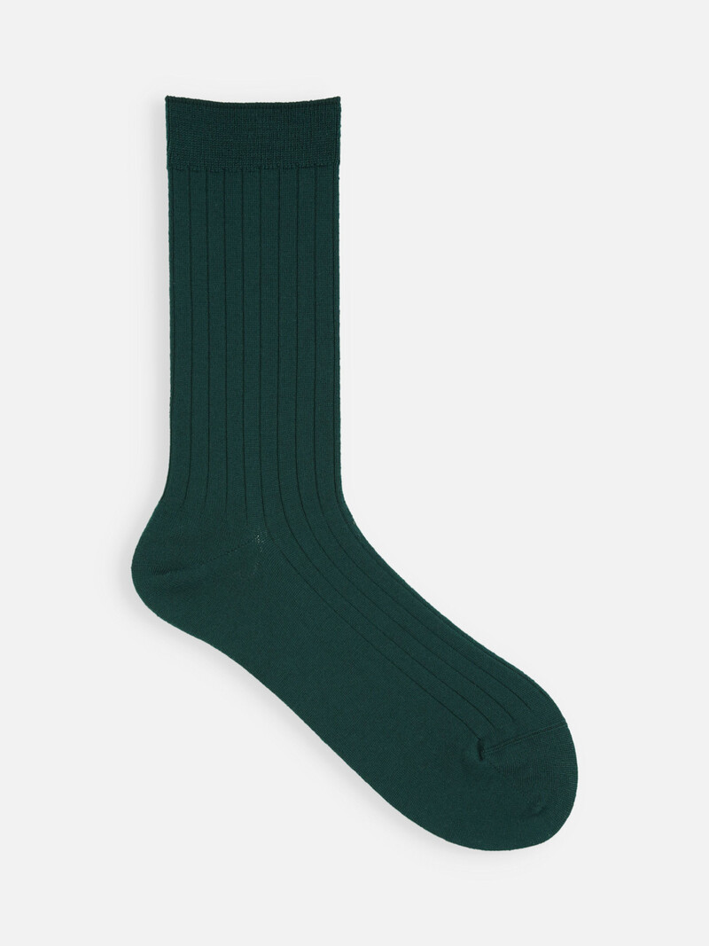 Hochwertige Crew-Socken aus feinster Wollrippe
